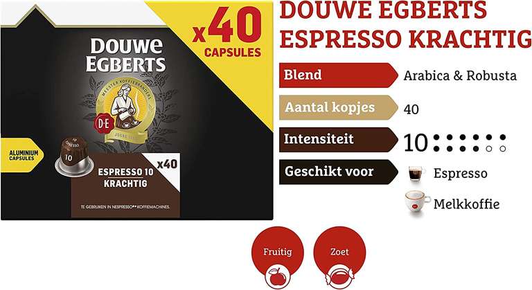 Douwe Egberts Nespresso Espresso Cups 200 stuks (Krachtig)