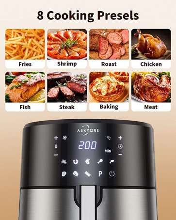 Askyors - Luxe XXL Airfryer - 8L