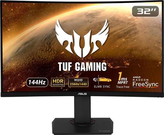 ASUS TUF Gaming VG32VQ - Curved Gaming Monitor 32 inch (1ms, 144Hz)