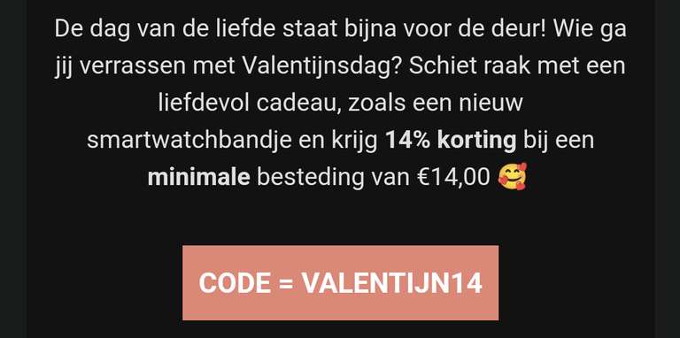 Valentijnskorting bij Smartwatchbanden.nl