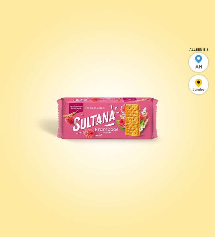 Sultana fruitbiscuit Framboos van €1,95 voor €0,50