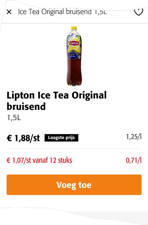 [GRENSDEAL COLRUYT BELGIË] ice tea (zero) 1,5l