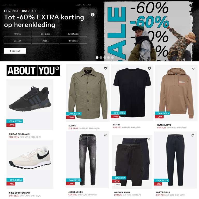SALE tot -70% + 60% extra herenmode: kleding + schoenen - Pepper.com
