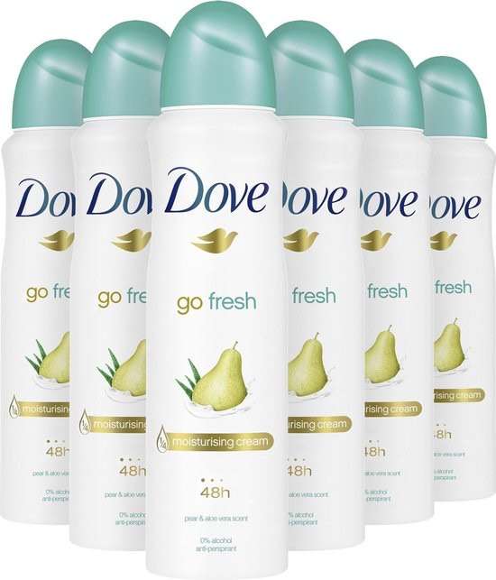 Dove Go Fresh Pear & Aloe Vera Anti-Transpirant Deodorant Spray - 6 x 150 ml voor €3,21 @Amazon.nl