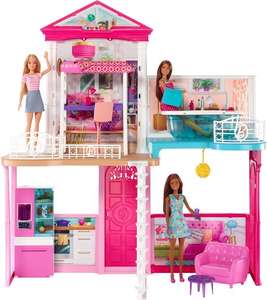 Barbie poppenhuis met 3 poppen