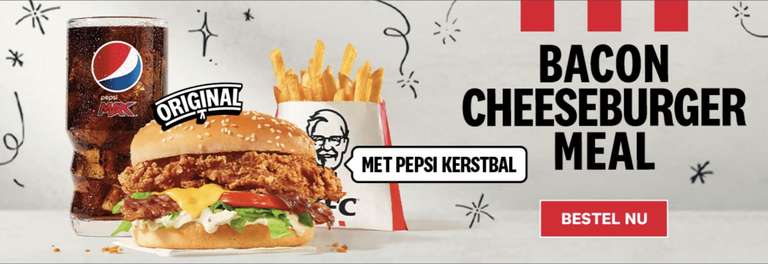 [KFC] Bacon Cheeseburger Meal + een gratis kerstbal