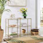 VASAGLE side table van gehard glas & metaal - 100 x 30 x 73 cm