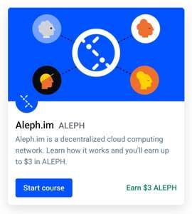 (Gratis Crypto) $3 ALEPH via Coinbase learn & earn