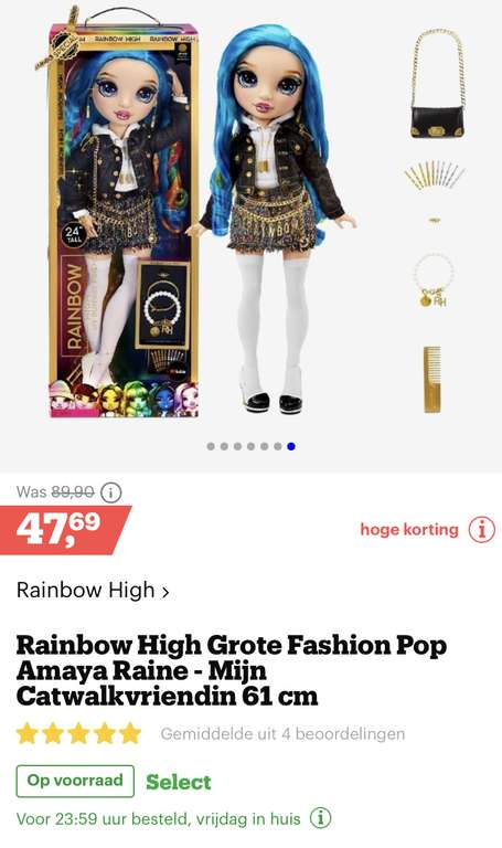 [bol.com] Rainbow High Grote Fashion Pop Amaya Raine - Mijn Catwalkvriendin 61 cm €47,69