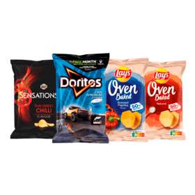 Korting - 2 chips zakken Doritos of Lay's Oven of sensations bij PLUS