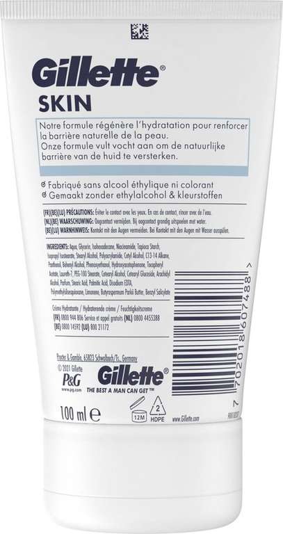 Korting bij Bol.com op Gillette SKIN - Hydraterende Crème - Ultra Gevoelige Huid - Voordeelverpakking 6 x 100 ml