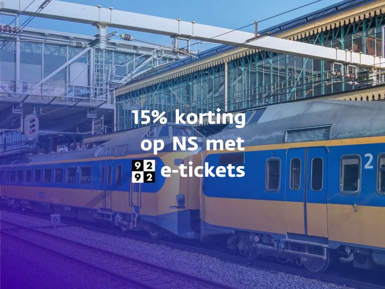 15% korting op NS tickets in het weekend in 9292 App