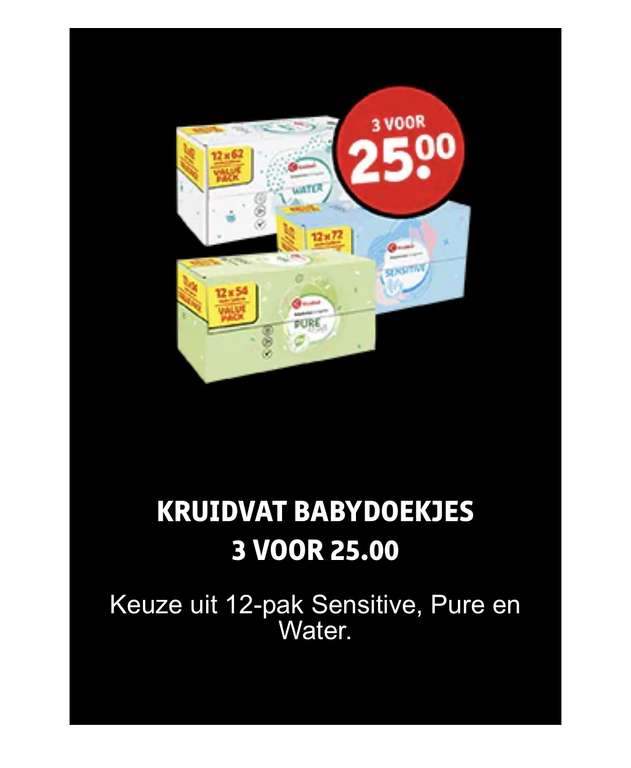 Kruidvat Babydoekjes 3 dozen voor 25€