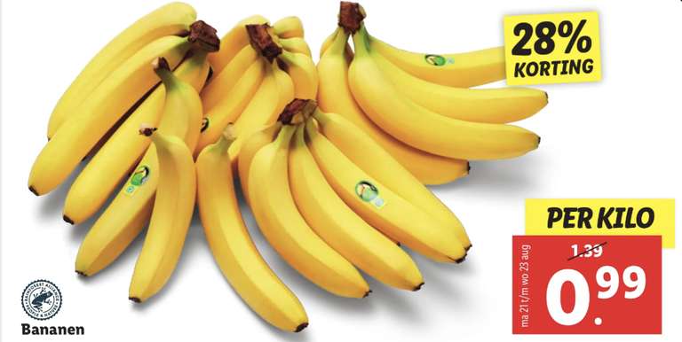 Kilo bananen voor €0,99