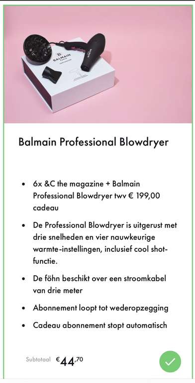 6X &C + Balmain Professional Blowdryer