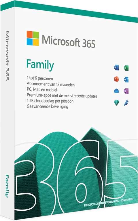 Microsoft 365 Family | 6 Gebruikers - 1 jaar | Inclusief updates