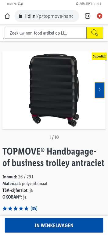 TOPMOVE Handbagage- of business trolley antraciet