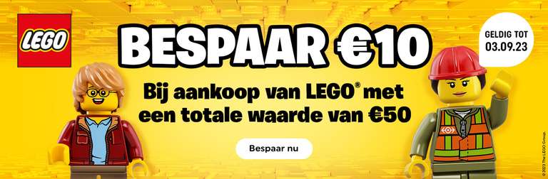 Lego korting (€10) bij besteding van €50
