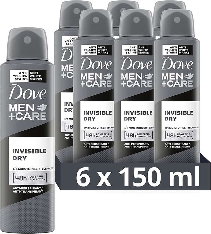 Dove Men+Care Invisible Dry Anti-Transpirant Spray 6 x 150