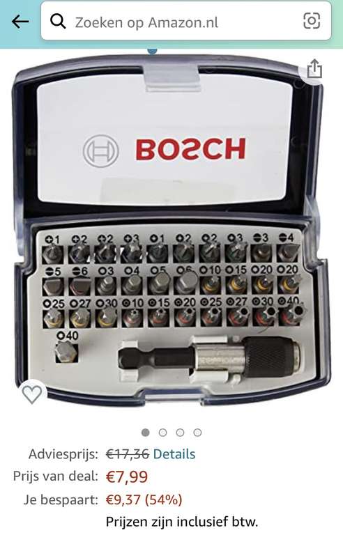 Bosch Professional 32-delige schroefbitset (Extra Hart-schroefbit, accessoire schroefboormachine en schroevendraaier)