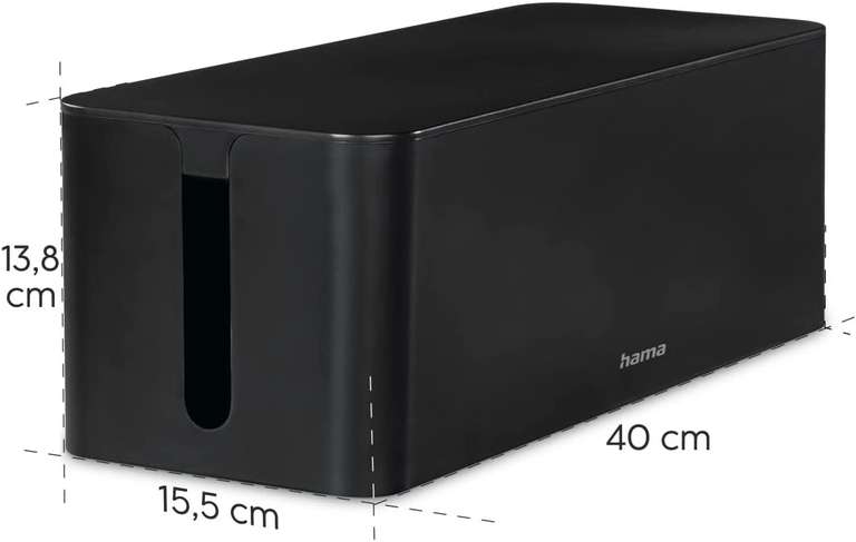 Hama Kabelbox Maxi Met Rubberen Voetjes, Kabelmanagement, 40 x 15,5 x 13,8 cm, Zwart
