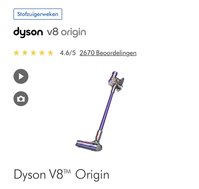 Dyson v8 Origin (ook andere v8 modellen)