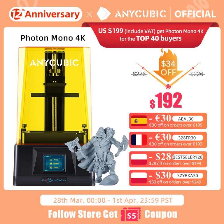 Anycubic 3D Photon Mono X 3D Printer voor €225,59