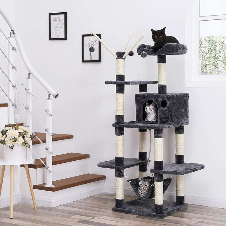FEANDREA kattenkrabpaal 154cm hoog rookgrijs voor €59,99 @ Amazon NL