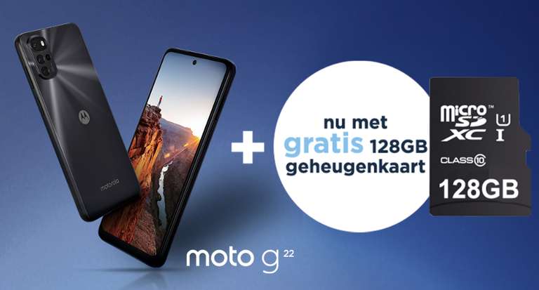 Motorola Moto g22 - 4GB/64GB Smartphone + Gratis 128GB geheugenkaart