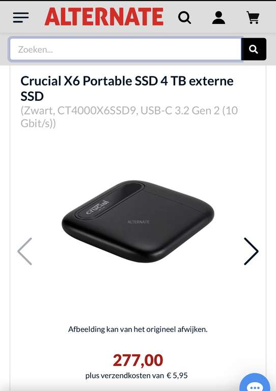 Crucial X6 Portable SSD 4 TB externe SSD