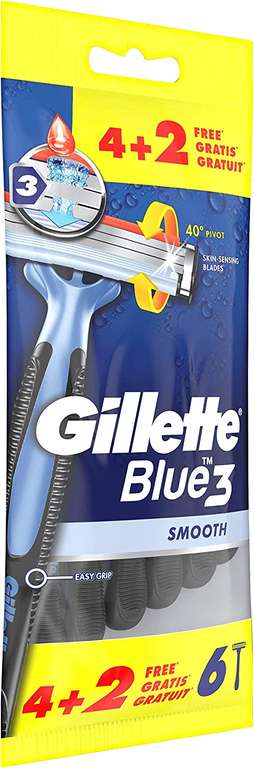 Gillette Blue 3 Smooth Wegwerpmesjes (6 stuks) + gratis verzending @ Amazon.nl