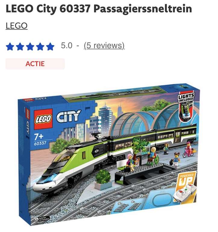 BELGIË: LEGO City 60337 Passagierssneltrein+ gratis rails