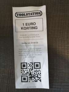1 euro korting bij besteding van min. 10 euro bij Toolstation