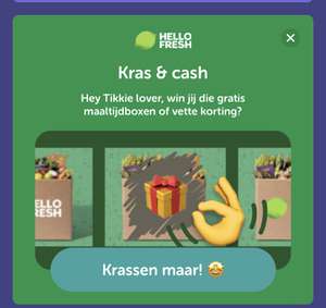 HelloFresh kras & cash kortingscodes via Tikkie