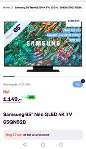 Samsung 65" Neo QLED 4K TV 65QN92B