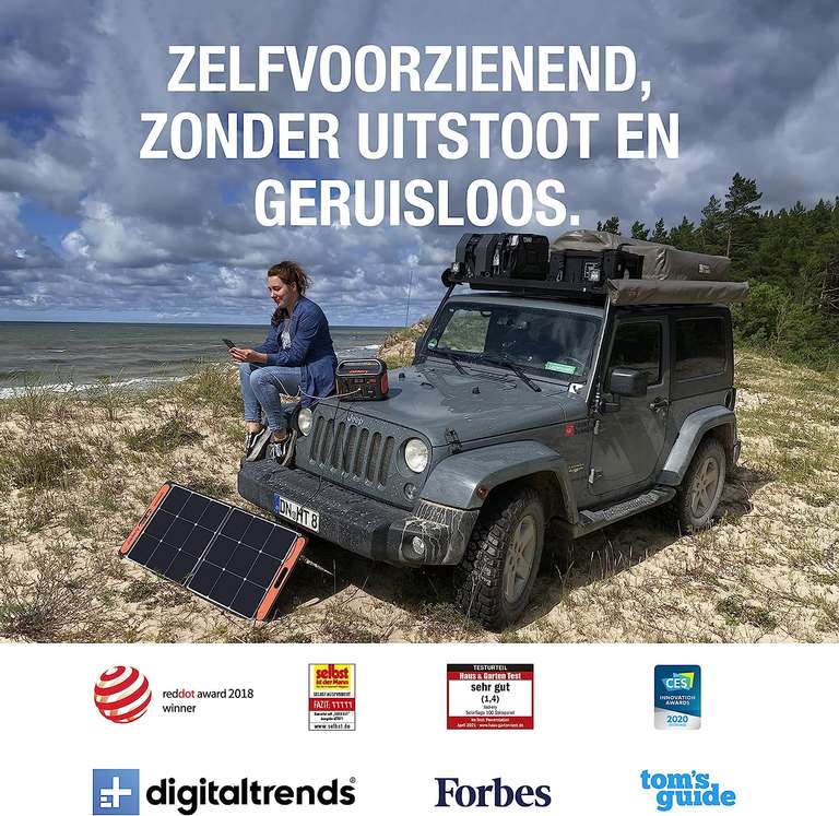 Jackery Opvouwbaar Zonnepaneel SolarSaga 100 - Zonnepaneel @Amazon.nl