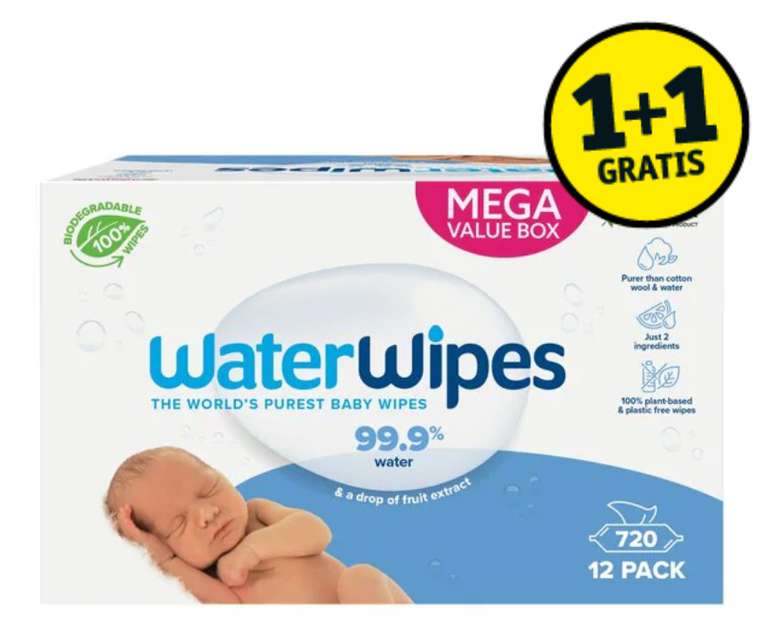 Waterwipes babydoekjes 1+1 kruidvat