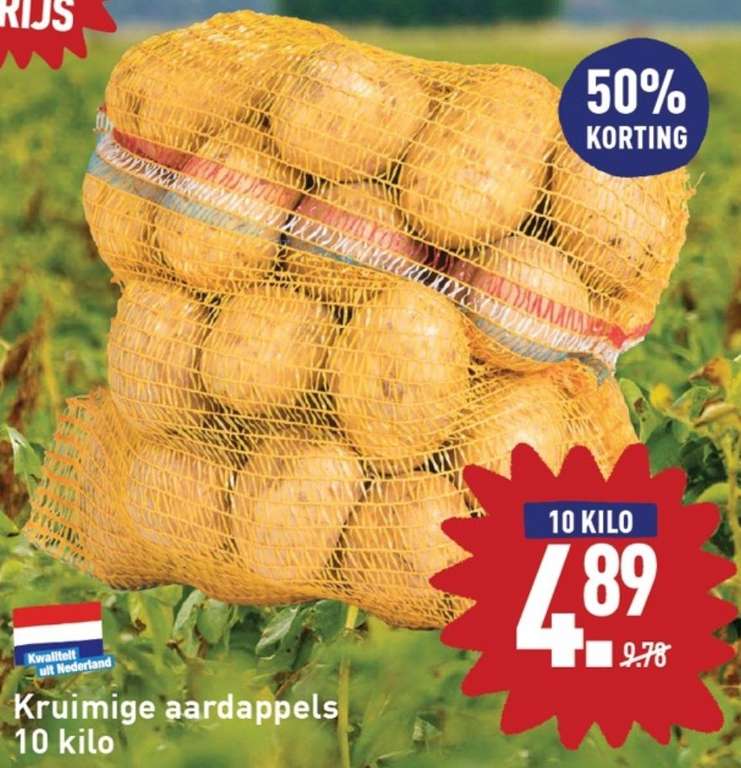 10 kilo kruimige aardappels voor €4.89 @ Aldi