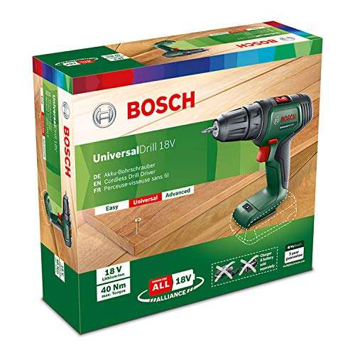 Bosch Universal Drill Accuschroevendraaier, 18 V (zonder accu, 18 volt systeem, in doos)