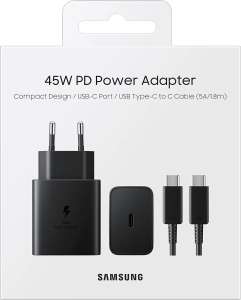 Originele Samsung USB-C 45W-snellaadadapter incl. USB-C Kabel (1,8m) @ Bol.com