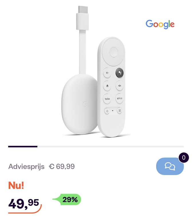 Google TV 4k voor € 49,95 en gratis verzending