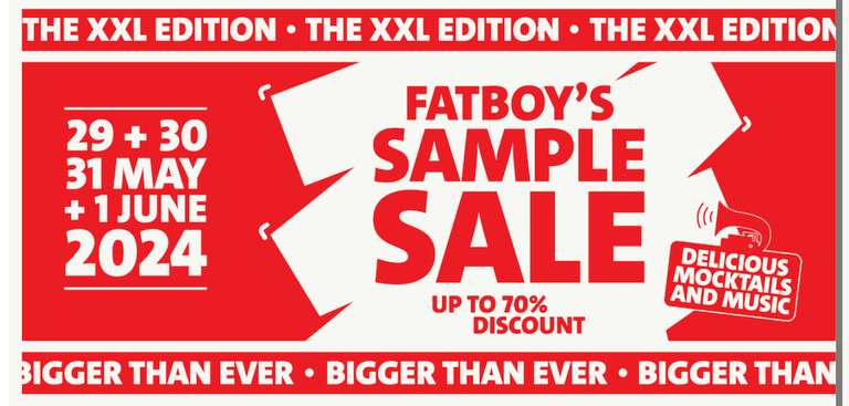 Fatboy Sample Sale 29 mei - 1 juni 2024