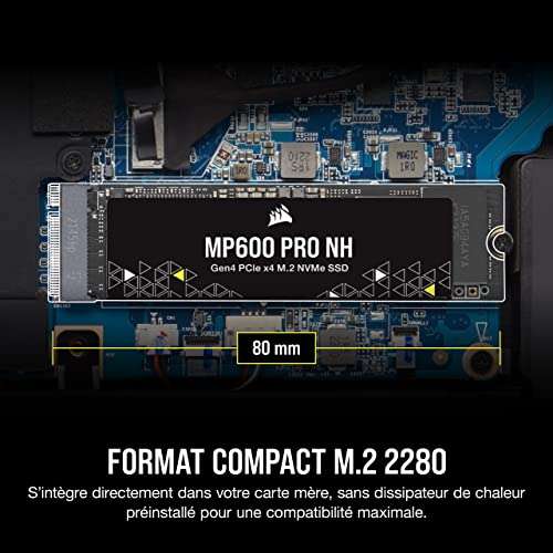 Corsair MP600 Pro NH 2TB SSD - PCIe Gen4x4 NVMe - 7000 MB/s Read, 5700 MB/s Write