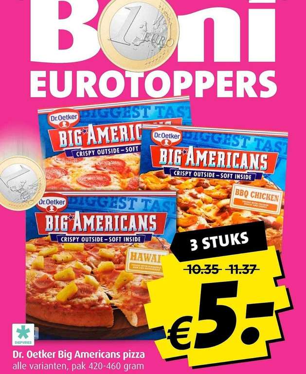 Boni - Dr oetker Big American Pizza - 3 voor 5 euro
