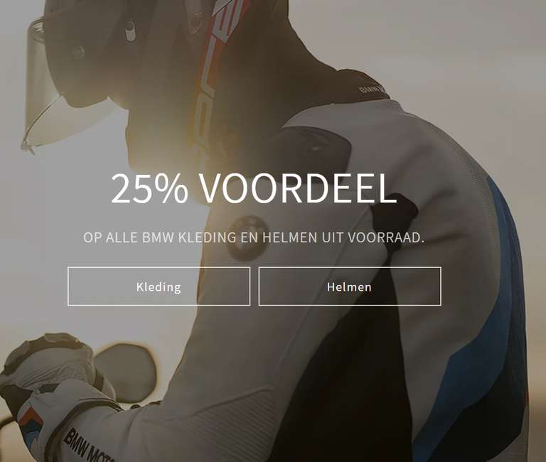 BMW Helmen en kleding met 25% korting