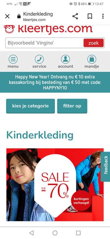 Code €10 nieuwjaarskorting kleertjes.com