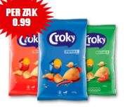 Dirk: grote zak (270g) Croky chips voor 1 eur. -43%. vegan en glutenvrije chips.