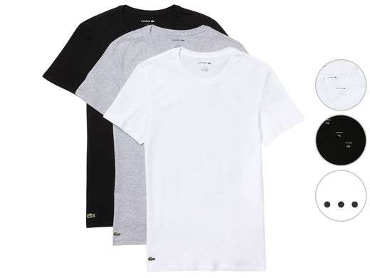 3x Lacoste Basic T-Shirt (ronde of V-hals) voor €24,95 @ iBOOD