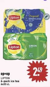 Lipton ice tea blikjes; sparkling & green. 6 blikjes voor €2,49