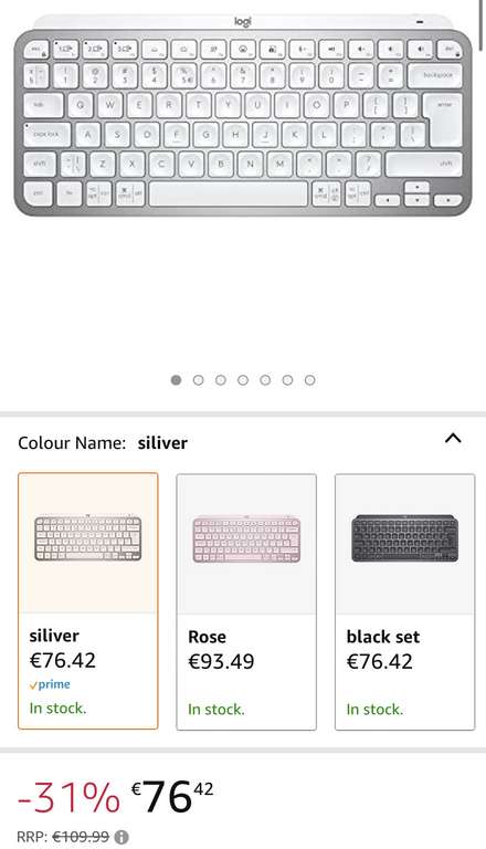 MX Keys Mini, graphite & silver, ISO layout, Amazon/Mediamarkt